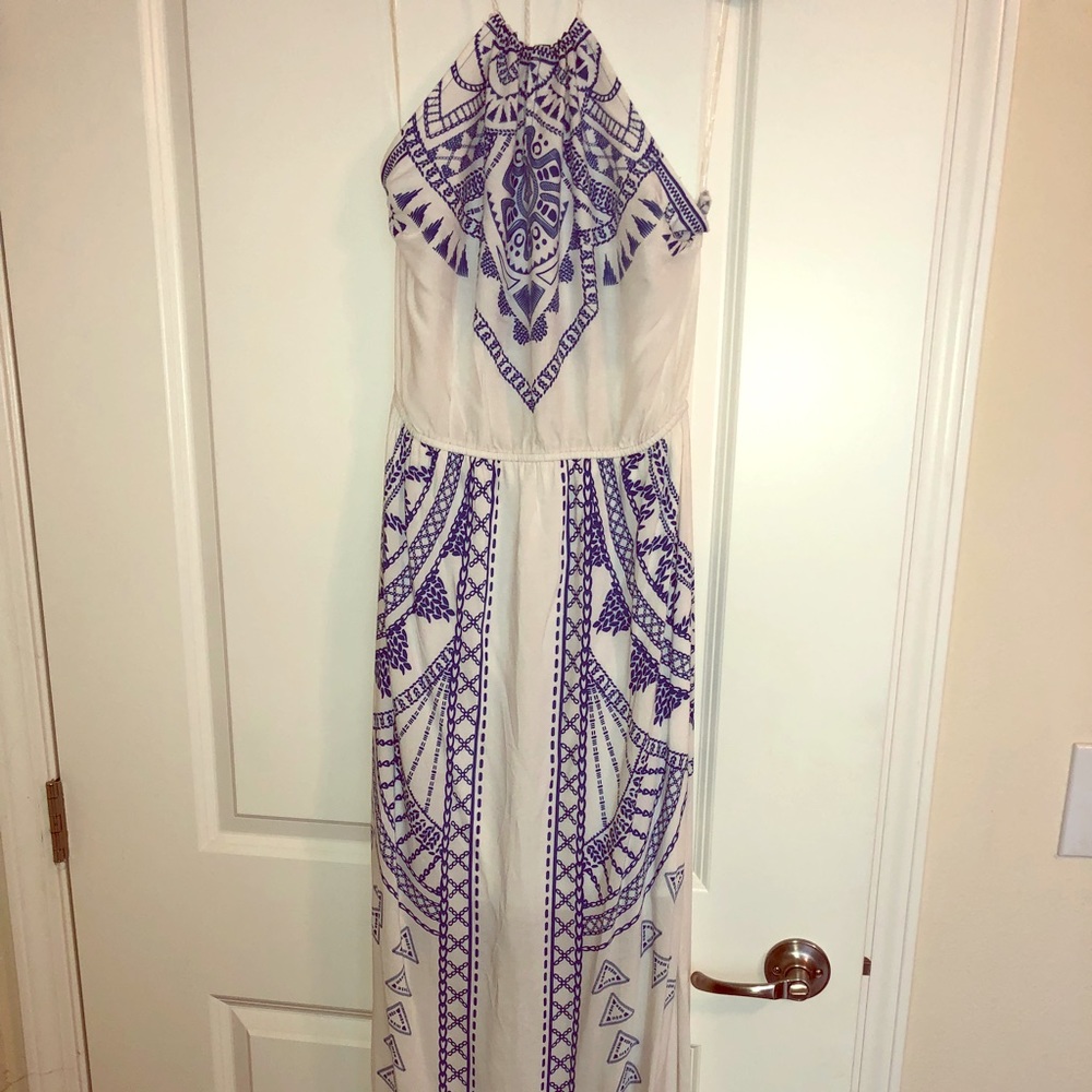 Blue and white maxi